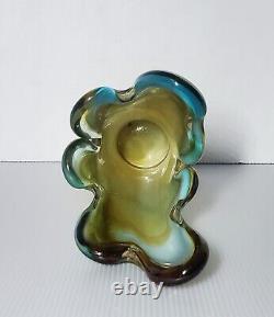 Vintage Murano Style Hand Blown Vase Beach- Wave Break Inspiration