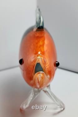 Vintage Murano Style Large Hand Blown Art Glass Fish Sculpture 7 x 11.5