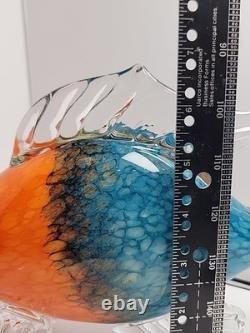 Vintage Murano Style Large Hand Blown Art Glass Fish Sculpture 7 x 11.5
