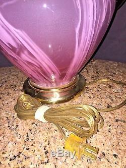 Vintage Murano Toso Hand Blown Art Nouveau Organic Shape Pink/cranberry Lamp