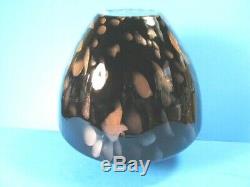 Vintage Murano V. Nason Large Art Glass Vase Black, Copper Aventurine 9.5tall