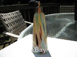 Vintage Murano Venetian Aventurine Hand Blown Art Glass Perfume Atomizer Bottle