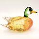 Vintage Murano Venetian Blown Art Glass Mallard Duck Amber