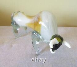 Vintage Murano Venice Italy Hand Blown Art Glass Mid-century Bull Figure