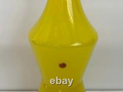 Vintage Murano Yellow Blown Glass Bottle Vase