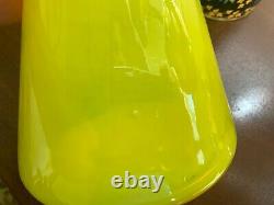 Vintage Murano Yellow Blown Glass Bottle Vase