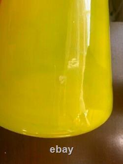 Vintage Murano Yellow Blown Glass Bottle Vase