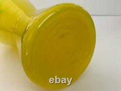 Vintage Murano Yellow Blown Glass Bottle Vase