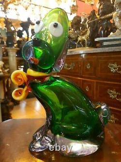 Vintage Murano hand blown glass figure animal Dog 9.6 inches