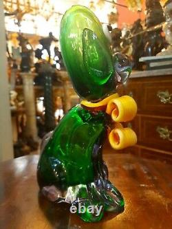 Vintage Murano hand blown glass figure animal Dog 9.6 inches