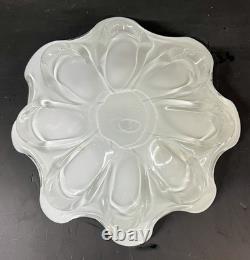 Vintage Murano hand-blown white and gold aventurine art glass Centerpiece bowl