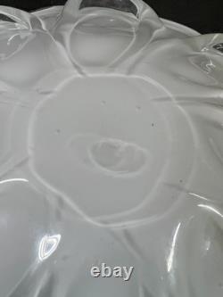 Vintage Murano hand-blown white and gold aventurine art glass Centerpiece bowl