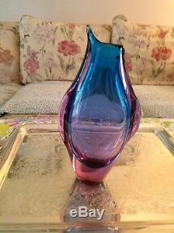 Vintage Murano somerso style Penguin vase Flavio poli hand blown glass
