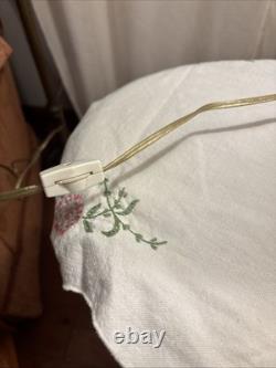 Vintage Murano style hand blown art glass lamp wavy ruffle shade cream/white