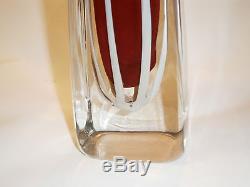 Vintage Old Art Heavy Glass Modernism Vase Murano Hand Blown, 13 Tall