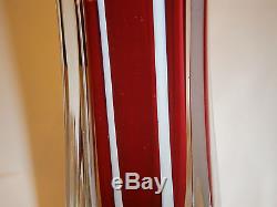 Vintage Old Art Heavy Glass Modernism Vase Murano Hand Blown, 13 Tall