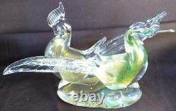 Vintage Old Italy Italian Elegant Art Glass Murano Birds Figural Bird Statue