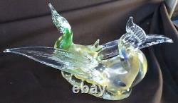 Vintage Old Italy Italian Elegant Art Glass Murano Birds Figural Bird Statue