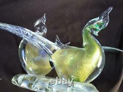 Vintage Old Italy Italian Elegant Art Glass Murano Birds Figural Bird Statue