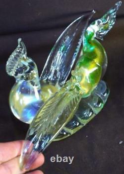 Vintage Old Italy Italian Elegant Art Glass Murano Birds Figural Bird Statue