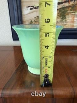 Vintage Opalescent Green Art Glass Vase Possible Murano Hand Blown 6