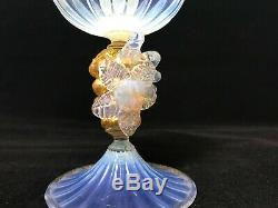 Vintage Pair Of Murano Hand Blown Opaline Italian Art Glass Candle Stick Holders