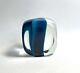 Vintage Pierre Cardin Venini Murano Glass Blue Fascia Verticale Cube Sculpture