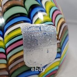 Vintage Rare Fratelli Toso Italian Art Glass MC Paperweight Rainbow Ribbons