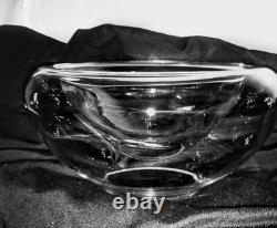 Vintage Rare Hand Blown Murano Glass MCM Double Wall Convex Bowl 10in Wide 5 Hgt