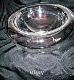 Vintage Rare Hand Blown Murano Glass MCM Double Wall Convex Bowl 10in Wide 5 Hgt