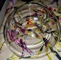 Vintage Rare Hand Blown Murano Glass MCM Double Wall Convex Bowl 10in Wide 5 Hgt