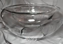 Vintage Rare Hand Blown Murano Glass MCM Double Wall Convex Bowl 10in Wide 5 Hgt