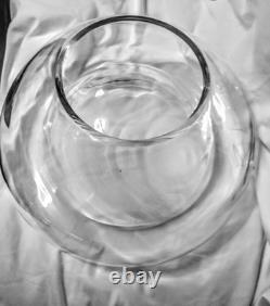 Vintage Rare Hand Blown Murano Glass MCM Double Wall Convex Bowl 10in Wide 5 Hgt