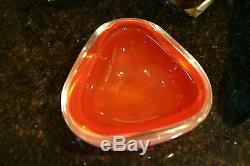 Vintage Red Orange Opal Geode Large Murano Glass #18