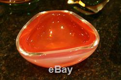 Vintage Red Orange Opal Geode Large Murano Glass #18
