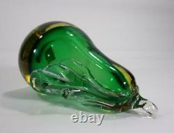 Vintage Retro Italian Murano Art Glass Pear Paperweight Sommerso