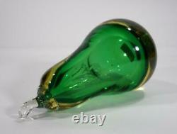 Vintage Retro Italian Murano Art Glass Pear Paperweight Sommerso