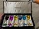 Vintage Salviati Murano set of 6 cordial glasses, hand-blown, in velvet box