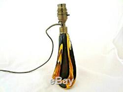 Vintage Seguso Murano Vetri Darte hand blown glass table lamp, brown & amber