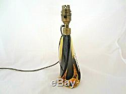 Vintage Seguso Murano Vetri Darte hand blown glass table lamp, brown & amber