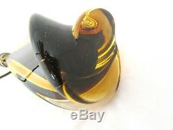 Vintage Seguso Murano Vetri Darte hand blown glass table lamp, brown & amber