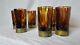 Vintage Set of 6 Murano Glass Highball with Brass Foot Tortoise Shell Unusual