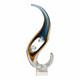 Vintage Sommerso Seahorse Glass Sculpture Blue Amber Hand Blown Murano Style