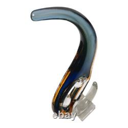 Vintage Sommerso Seahorse Glass Sculpture Blue Amber Hand Blown Murano Style