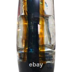 Vintage Sommerso Seahorse Glass Sculpture Blue Amber Hand Blown Murano Style