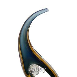 Vintage Sommerso Seahorse Glass Sculpture Blue Amber Hand Blown Murano Style