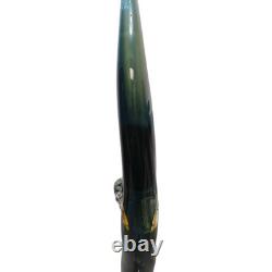 Vintage Sommerso Seahorse Glass Sculpture Blue Amber Hand Blown Murano Style