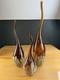 Vintage Squiggle Art Glass Vase Set Of 3 Swirl Hand Blown Murano Style LOOK