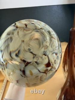 Vintage Squiggle Art Glass Vase Set Of 3 Swirl Hand Blown Murano Style LOOK