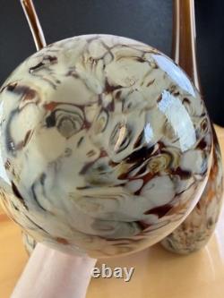 Vintage Squiggle Art Glass Vase Set Of 3 Swirl Hand Blown Murano Style LOOK